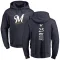 Men's Milwaukee Brewers Darin Ruf Navy Backer Pullover Hoodie