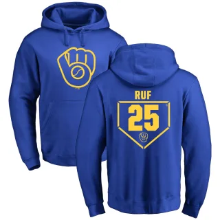 Men's Milwaukee Brewers Darin Ruf Royal Branded RBI Pullover Hoodie -