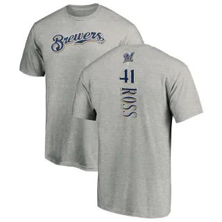 Men's Milwaukee Brewers Joe Ross Ash Backer T-Shirt