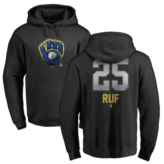 Youth Milwaukee Brewers Darin Ruf Black Branded Midnight Mascot Pullover Hoodie -